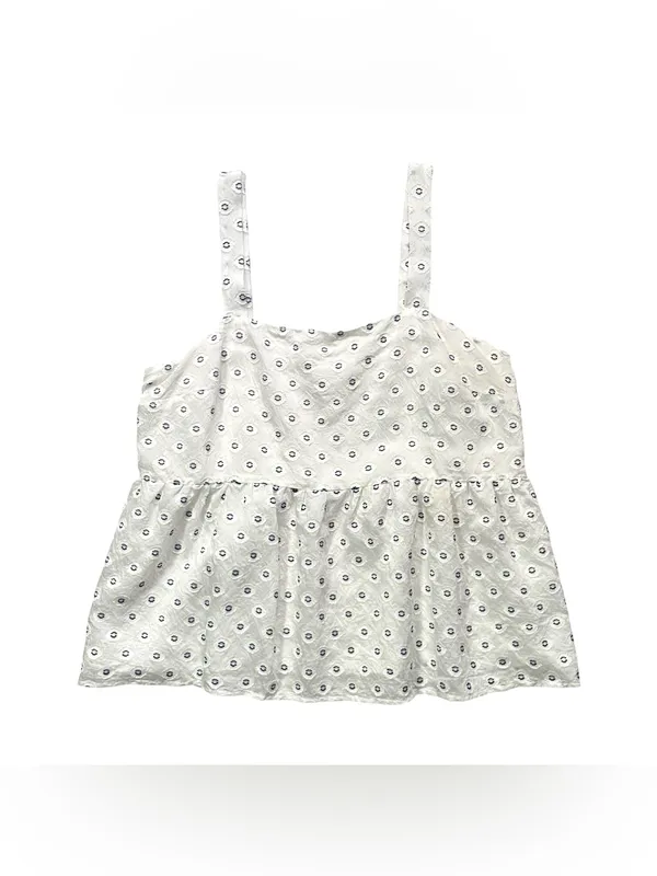 LOFT Clip Dot Textured Peplum Cami Top Size 6 - Image 2