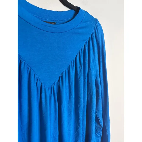 Ann Taylor royal blue long sleeve drapey top - Image 3