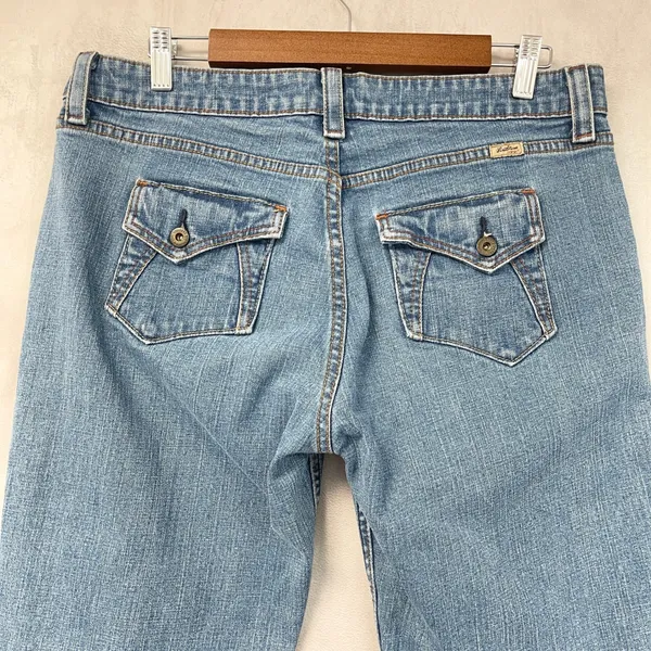 Y2K Levi Strauss Signature Womens Jeans 12 Bootcut Flap Pocket Stretch Indie - Image 5