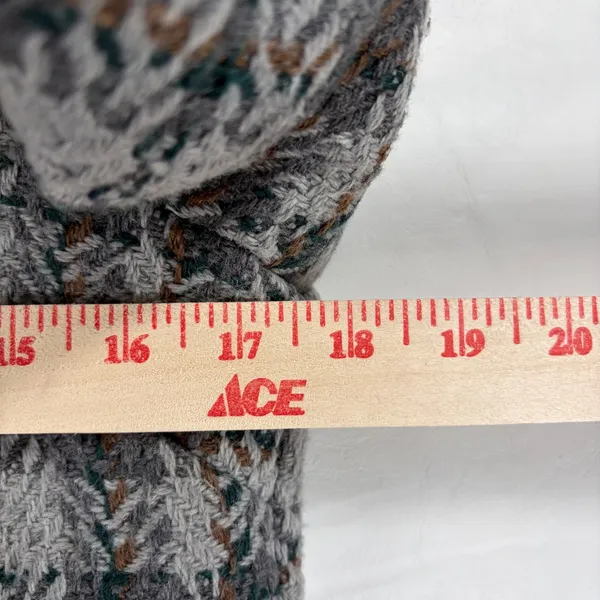 Sashimi Womens Grey Plaid Hooded Wool Blend Pea Coat Jacket Size Medium‎ - Image 3