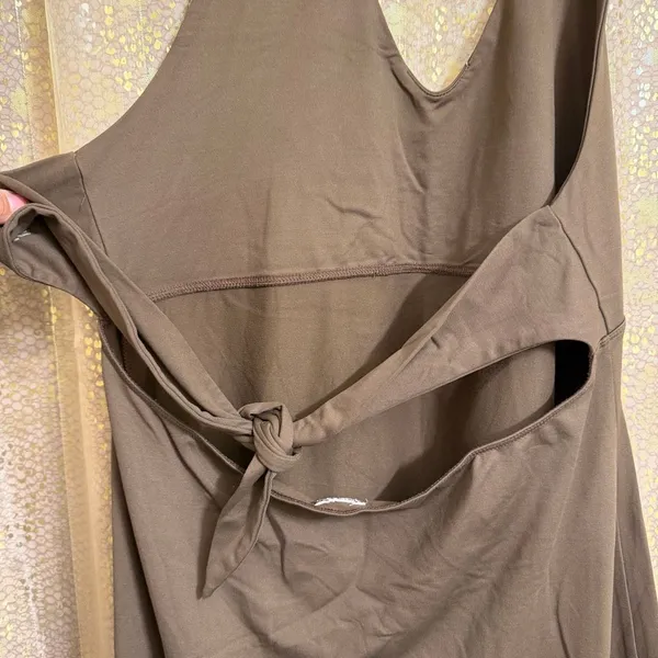 Patagonia W's Morning Glory Halter Chocolate Brown Tie Back Midi Dress XL - Image 6