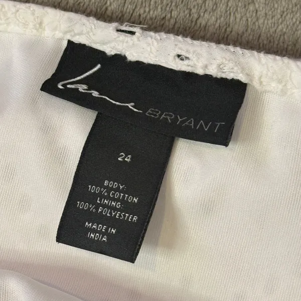 Lane Bryant White Cotton Eyelet Dress Size 24 Cottagecore‎ Coastal Embroidered - Image 2