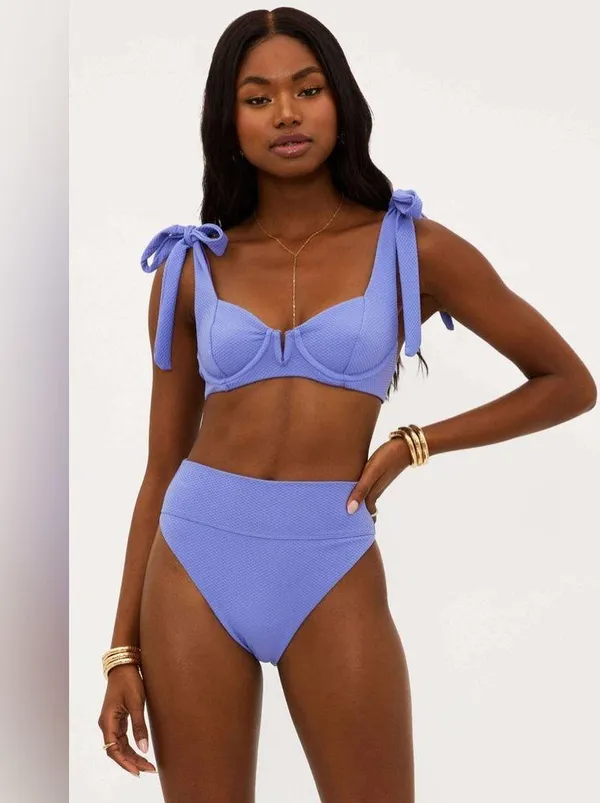 BEACH RIOT Blair Top Periwinkle Waffle, Size Small, $128 - Image 2