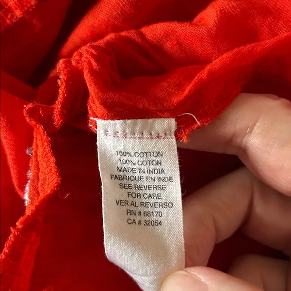 Free People Womens Embroidered Sleeveless Smocked Red Tunic‎ Top Size 4 - Image 9