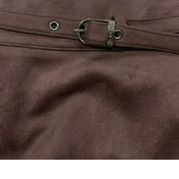 Marc New‎ York Skirt Womens XL Espresso Faux Suede A-Line Midi M5MSE217 Academia - Image 3