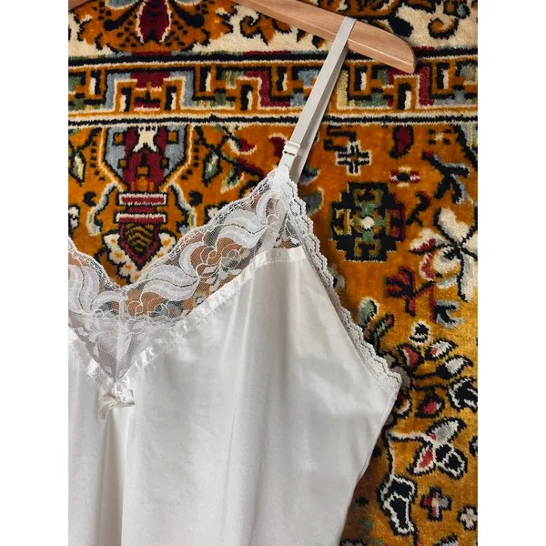 70s Vintage USA Union Made White Camisole sz Medium Bali - Image 3