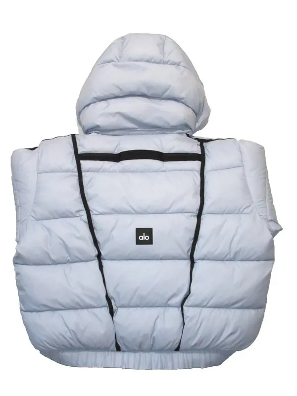 NWT Alo Aspen Love Puffer Jacket in Winter Frost Blue Oversized Hooded M - Image 10