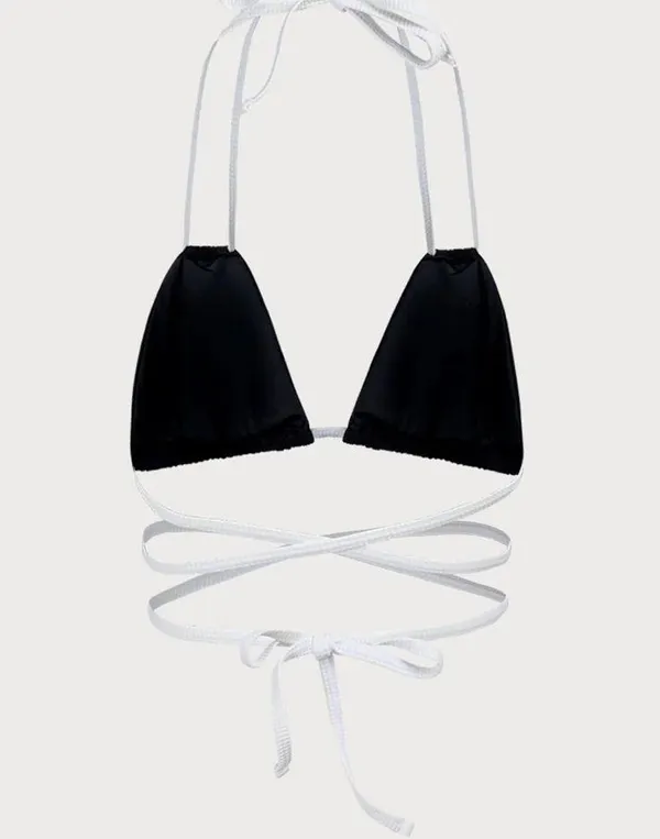 Berlook Contrast Triangle Halter Bikini Top and Contrast Tie Bikini Bottom 43 - Image 10