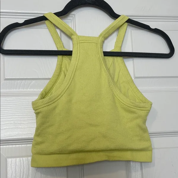 Fabletics Green Ribbed Crop Tank Top - Image 2