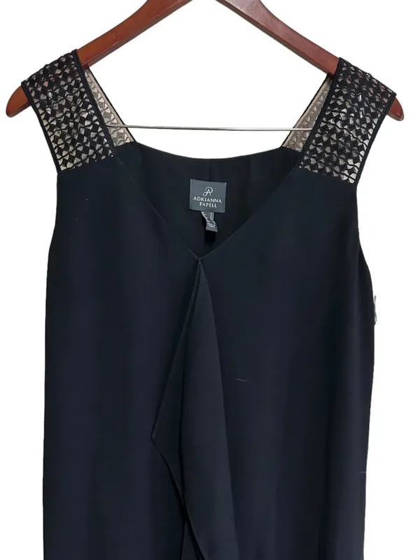 Adrianna Papell Dress Size 8 Black High Low Hem Sleeveless NWT - Image 2