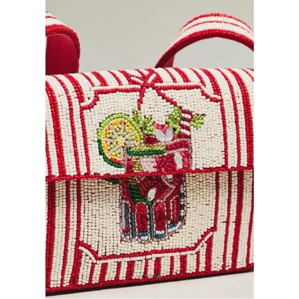 Anthropologie Fiona Beaded Bag Food Drink Edition New With Tags - Image 3