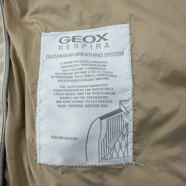 GEOX Respira Womens Beige Utility Jacket Size 8 Breathable Windproof Coat W5220D - Image 4