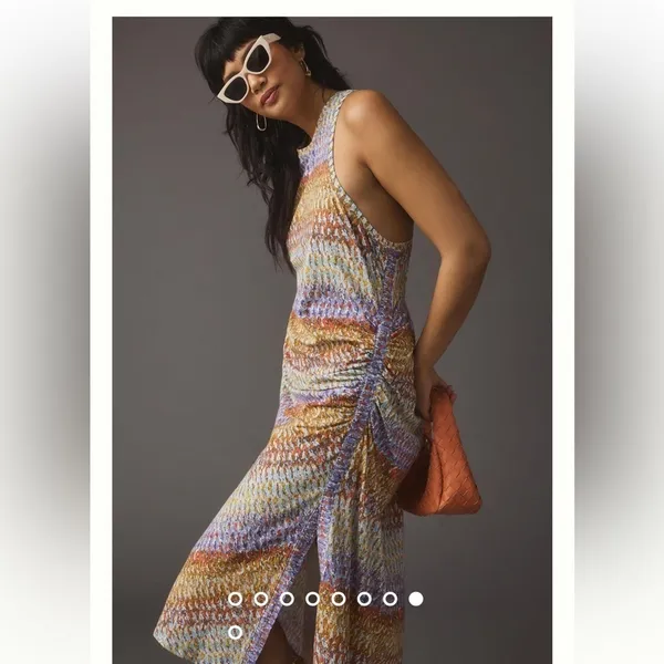 ANTHROPOLOGIE Daily Practice Purple Motiff Treasure Dress size small - Image 10