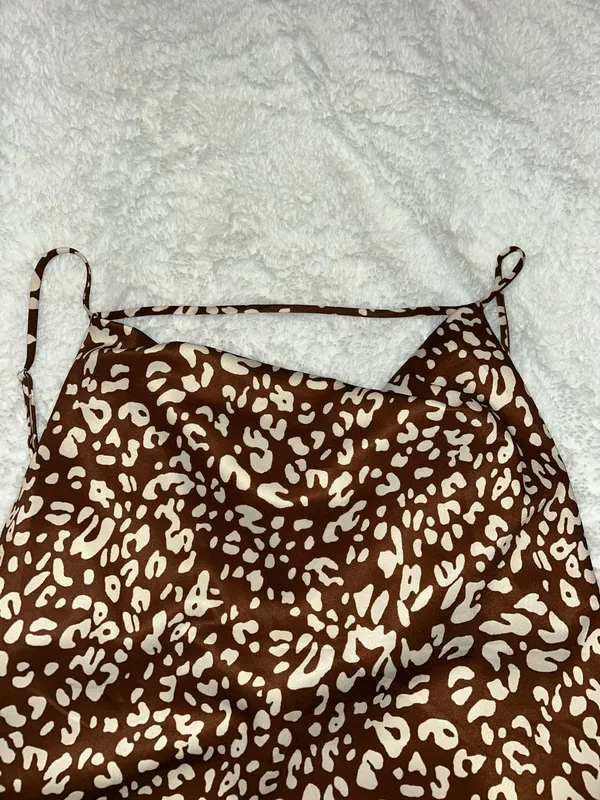 Princess Polly Brown And Cream Speckled Print Wedding Guest Dress - Image 7