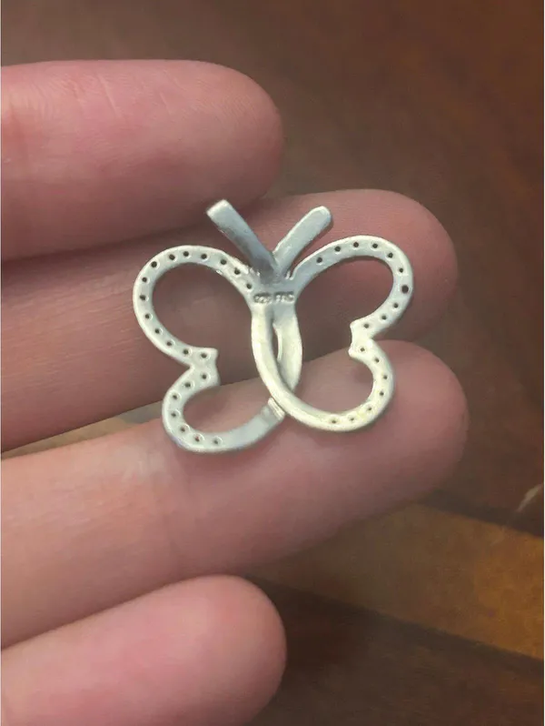 Z070 2.88g almost 1 inch long 925 sterling silver pendant butterfly - Image 5