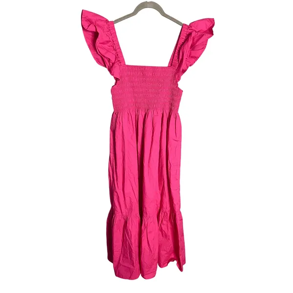 Anthropologie o.p.t Tuscany Dress Size Medium‎ Magenta Cotton Midi - Image 6