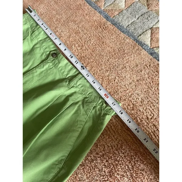 Vintage Ivy Crew Women’s High-Rise Pleated Green Shorts Bermuda Size 36 - Image 3