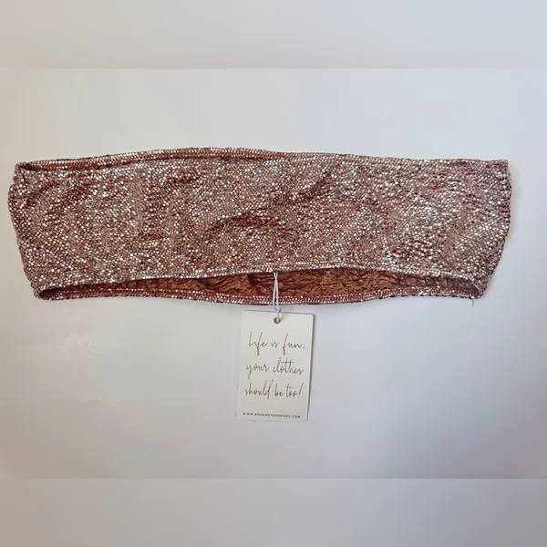 Show Me Your MuMu NWT Women’s Micro Tube Silver Confetti‎ Top Size M - Image 5