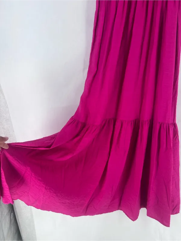 Simply Vera Vera Wang Semi Satin‎ Pink V-Neck Puff Sleeve Maxi Dress Size XS NWT - Image 6
