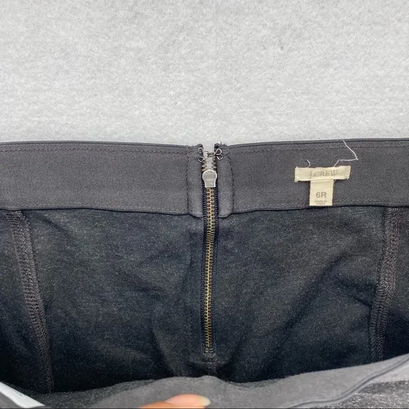 J. Crew Charcoal Stretch‎ Mid Rise Pixie Pant Seamed Skinny Exposed Zipper - Image 5