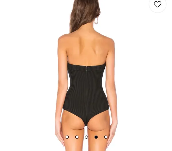 NWOT NBD From Revolve Zhora Black Ribbed Sweetheart Neckline Strapless Bodysuit - Image 3