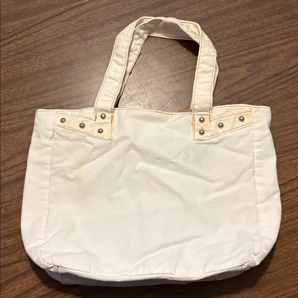 True Religion Canvas Tote Bag Magnetic Closure Floral Buddha Boho - Image 2
