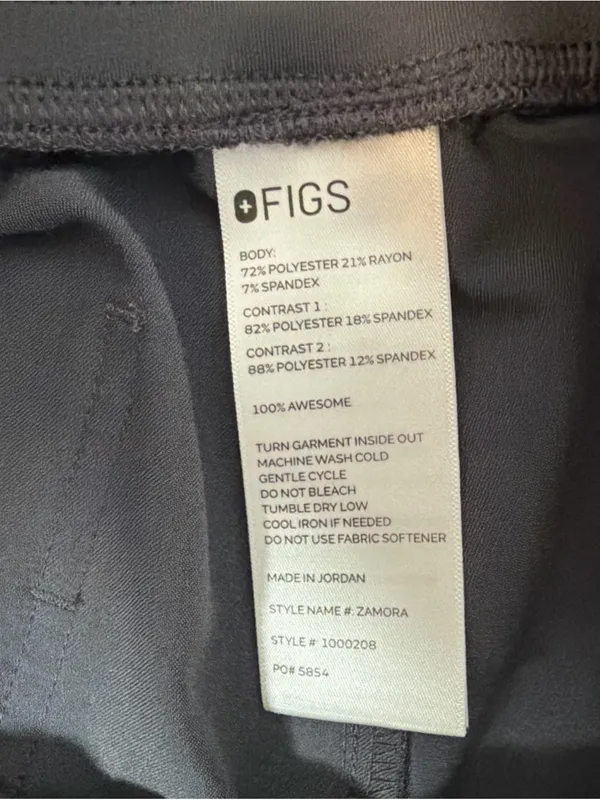 Figs Zamora Jogger Scrub Pants Charcoal Gray Red Drawstring Petite Medium L/P - Image 4