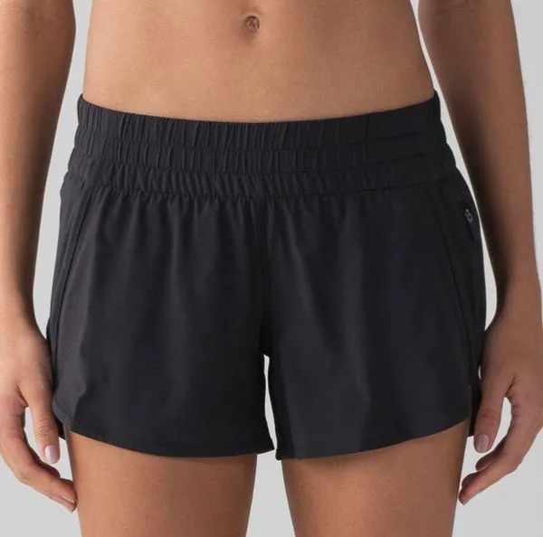 Lululemon Tracker Shorts Black Athletic Running Short Lined 6 Small - Image 2
