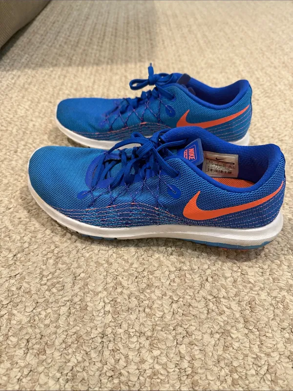 Nike Women’s Bright Blue Athletic Sneakers with Orange Accents - Image 2