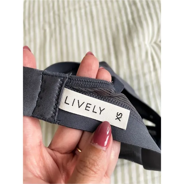 New Lively Mesh Trim Bralette Size XS Smoke Gray - Image 3