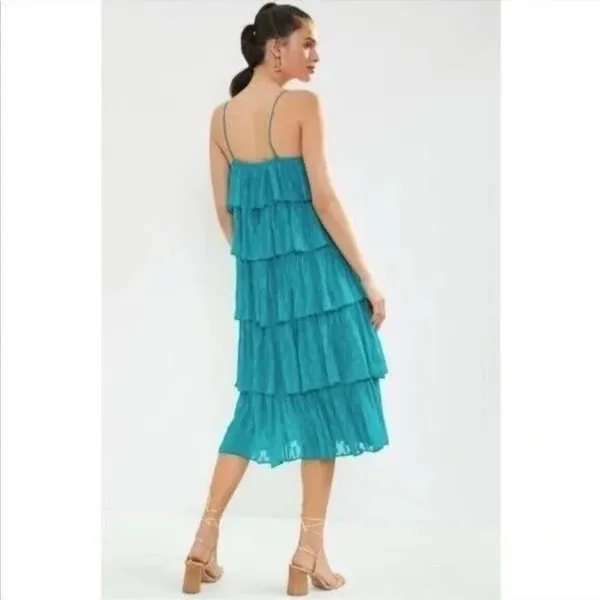Anthropologie Blue tiered Midi dress size XL NWT - Image 2