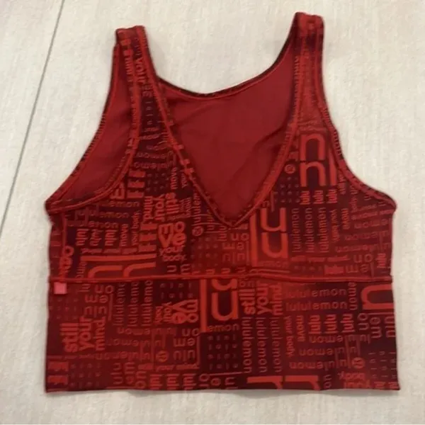 lululemon athletica Red Fitted Crop Tank Top - Image 3