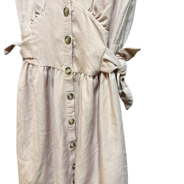 ZARA Pink Button‎ Front Midi Dress Women Soft Girly Cottagecore Feminine Sz XS - Image 7