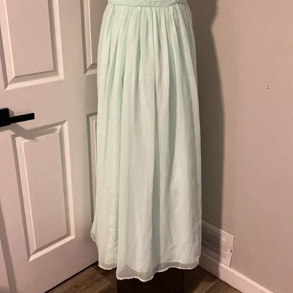 Tevolio women’s strapless chiffon mint green long formal dress size 12 - Image 3