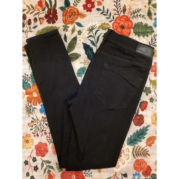 Express Black‎ Mid Rise Stretch Distressed Skinny Legging Jeans Size 6 - Image 4