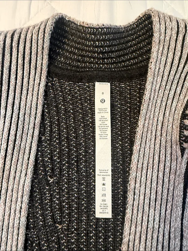 lululemon Restore Wrap Cardigan Black/Gray - Image 2