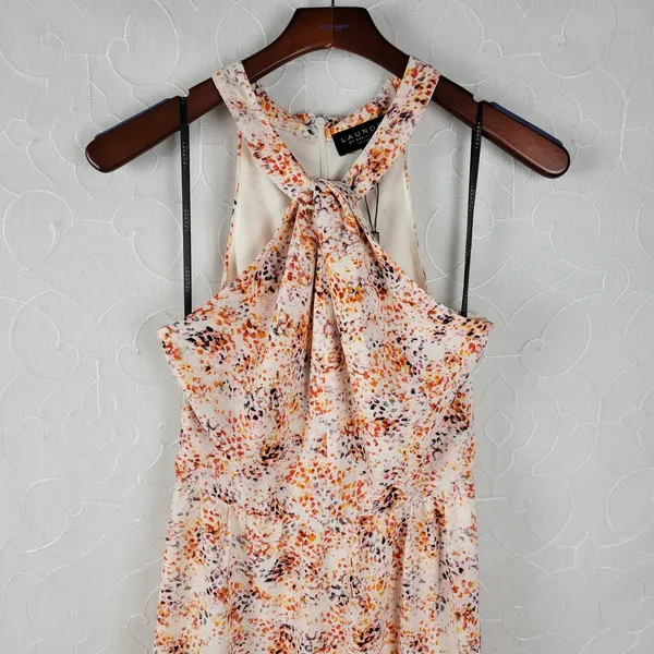 Laundry by Shelli Segal Womens Dress Size 2 Orange Halter Neck Midi Tiered Maxi - Image 14