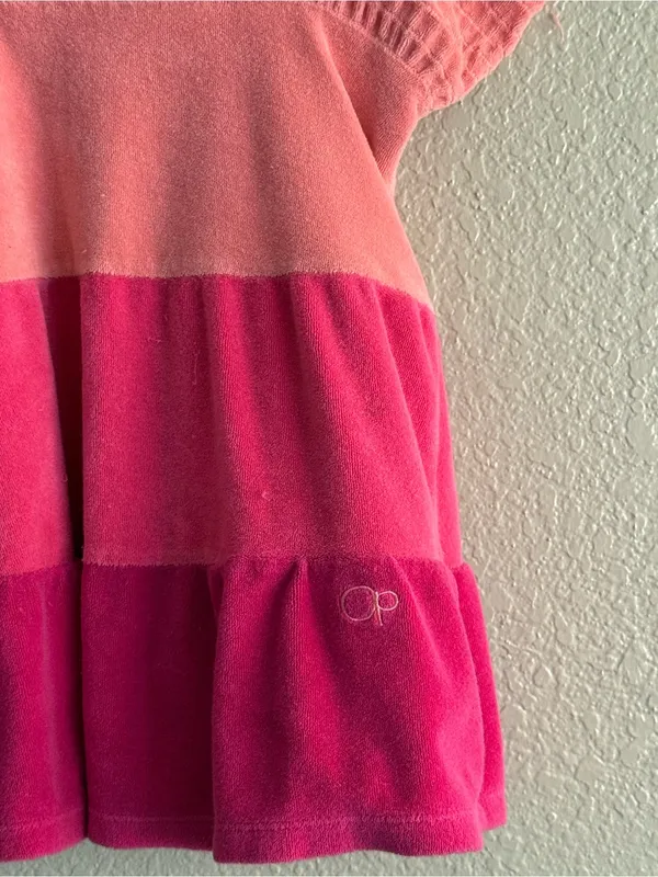 OP Ocean Pacific Pink Terry Cloth Swim Cover Up Mini Dress Y2K Style M - Image 5