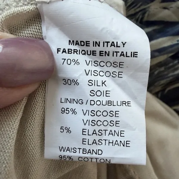 Bellambra Italy Womens Silk Blend Palazzo Pants Size S Wide Leg Resort - Image 8