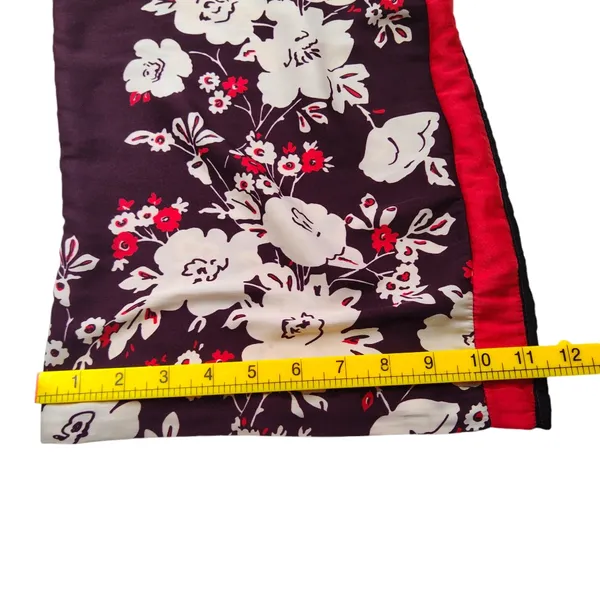 Aerie Floral Wide Leg Pants Size Medium Womens Burgundy Red Trousers Lightweight - Image 7