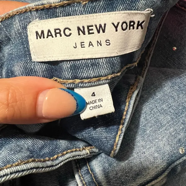 Marc New York blue embellished straight leg Jeans WOMENS 4 - Image 5