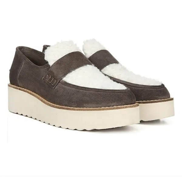 Vince Shearling Zola Suede Slip On Platform Loafer 6.5 - Image 2