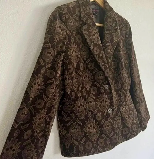 Willi Smith Vintage Floral Tapestry Corduroy Blazer - Image 3