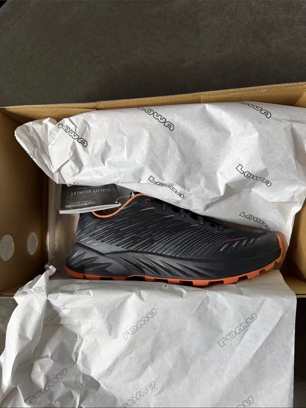 Women’s Lowa Amplux WS All Terrain Running Shoes Sneakers Size 6 Black Melon NEW - Image 10