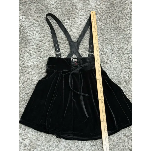 Killstar Black Velvet Corset Suspender Skirt Lace Up Whimsigoth Punk Size M - Image 10