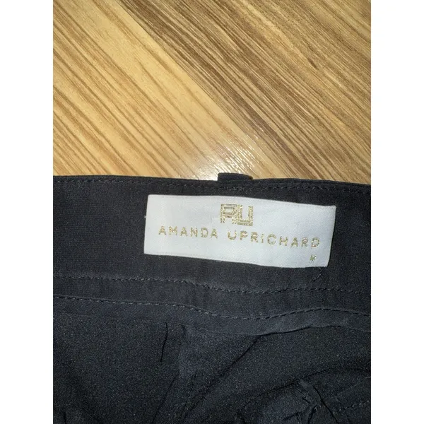 Amanda Uprichard Medium Brooklyn Black 100% Silk Shorts‎ $152 Hem Out - Image 5