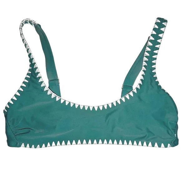 Xhilaration Crochet Contrast Trim Bikini Top Medium Y2K Coastal Beach Boho Indie Cottagecore - Image 2
