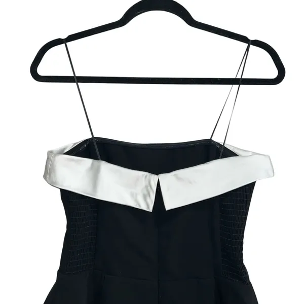 Amanda Uprichard Lucienne Strapless Skort Romper Dress In Black & Ivory - Image 9