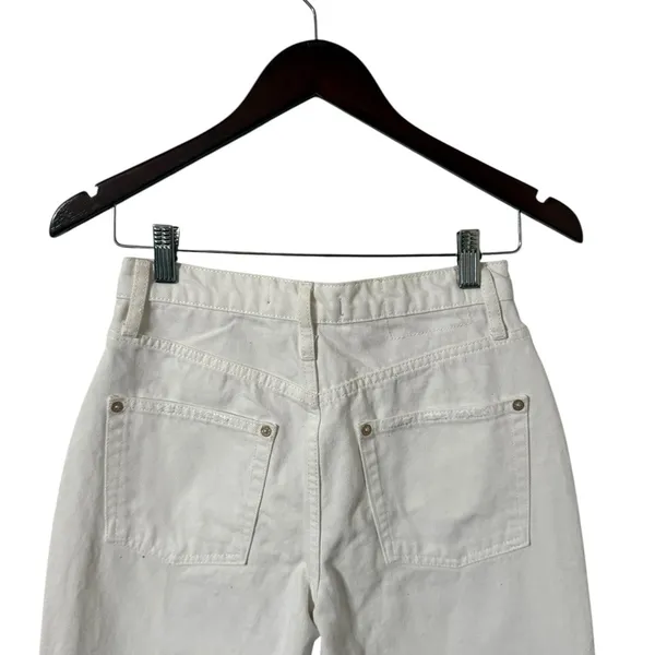NWT FREE PEOPLE We The Free Maggie Distressed Cotton White Denim Jeans - Image 7