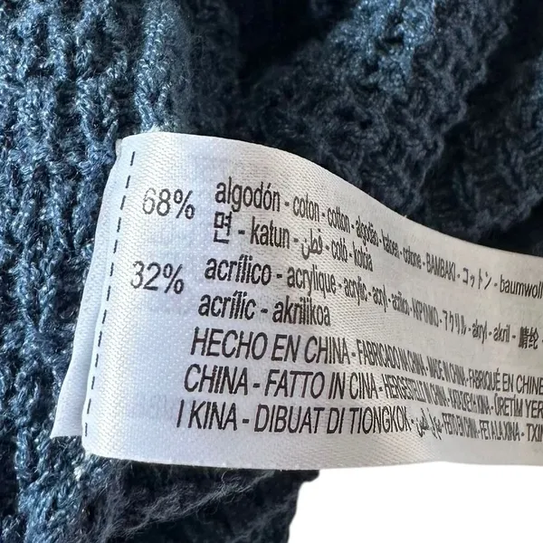 Zara Blue Knit Crochet Crop Top Women Size Medium | 70-13 - Image 5